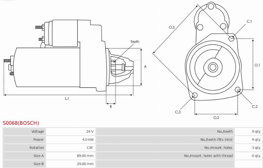 AS-PL S0068(BOSCH) - Démarreur cwaw.fr