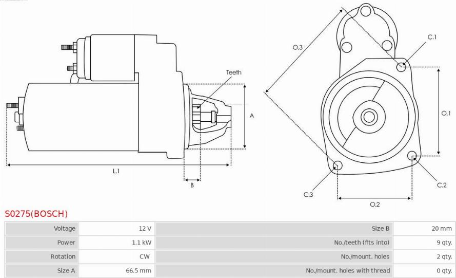 AS-PL S0275(BOSCH) - Démarreur cwaw.fr