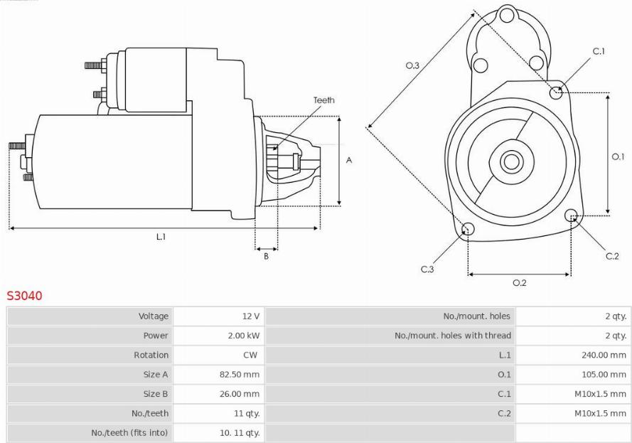 AS-PL S3040 - Démarreur cwaw.fr