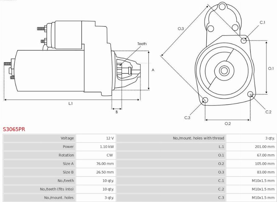 AS-PL S3065PR - Démarreur cwaw.fr