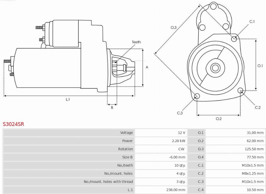 AS-PL S3024SR - Démarreur cwaw.fr