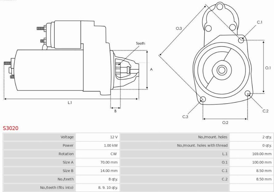 AS-PL S3020 - Démarreur cwaw.fr