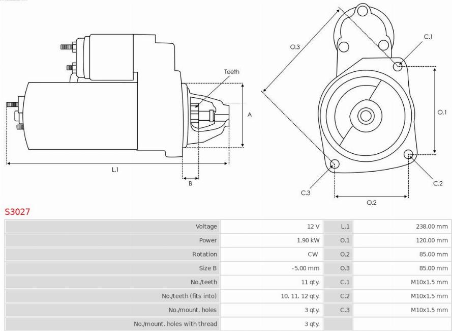 AS-PL S3027 - Démarreur cwaw.fr