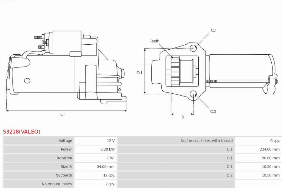 AS-PL S3218(VALEO) - Démarreur cwaw.fr