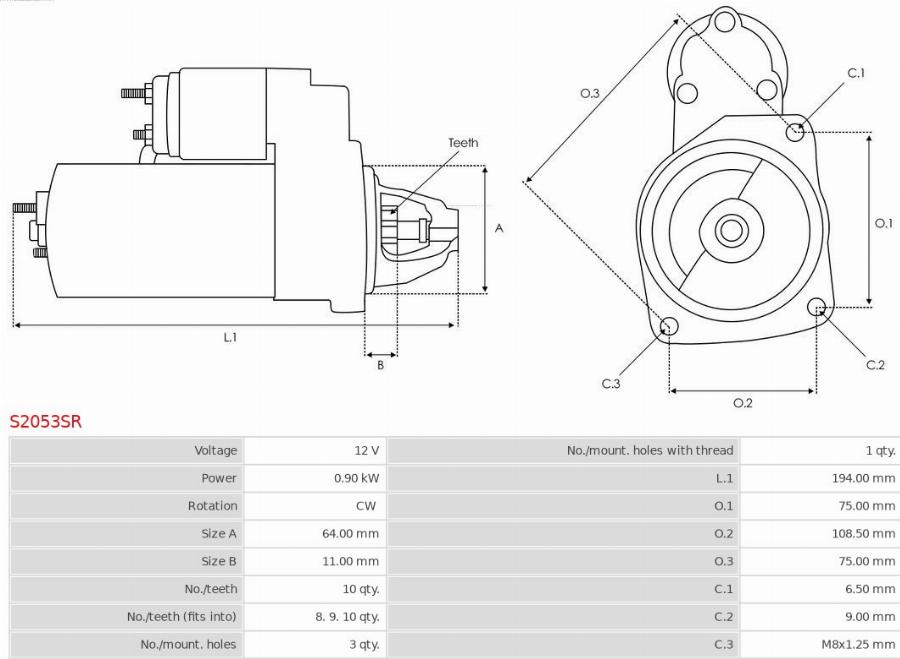 AS-PL S2053SR - Démarreur cwaw.fr