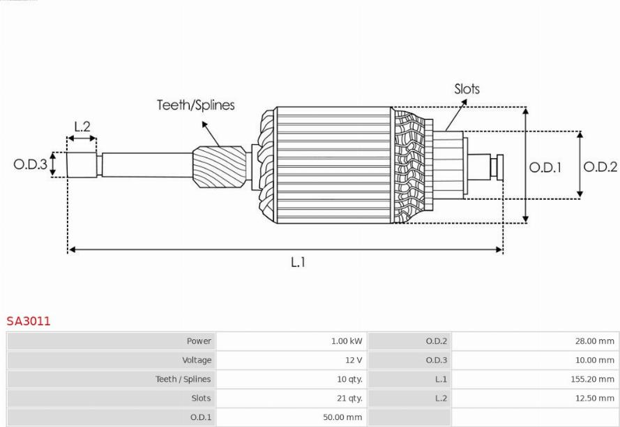 AS-PL SA3011 - Induit, démarreur cwaw.fr