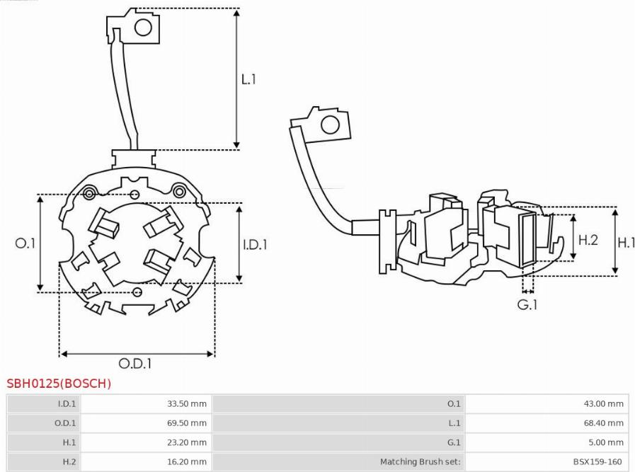 AS-PL SBH0125(BOSCH) - Porte-balais cwaw.fr