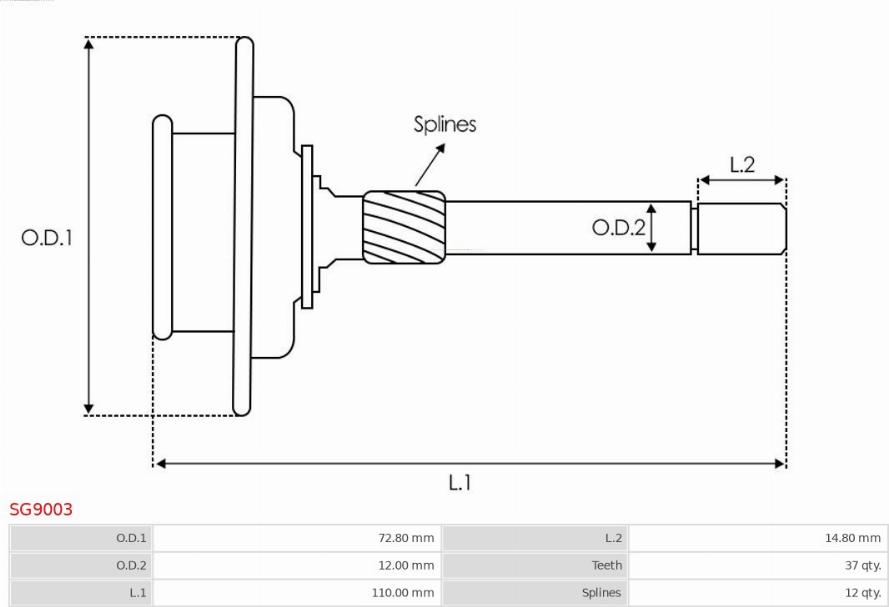 AS-PL SG9003 - Kit de réparation, engrenage planétaire-démarreur cwaw.fr