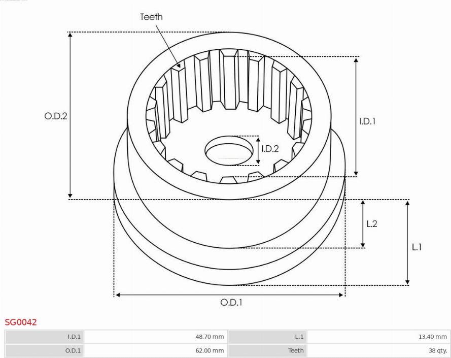 AS-PL SG0042 - Kit de réparation, démarreur cwaw.fr