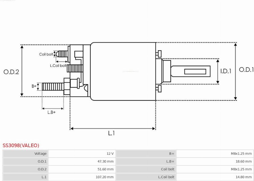 AS-PL SS3098(VALEO) - Contacteur, démarreur cwaw.fr