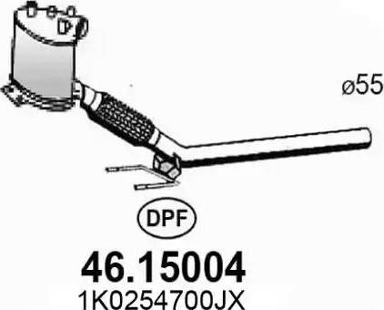 ASSO 46.15004 - Filtre à particules / à suie, échappement cwaw.fr