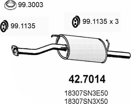 ASSO 42.7014 - Silencieux arrière cwaw.fr