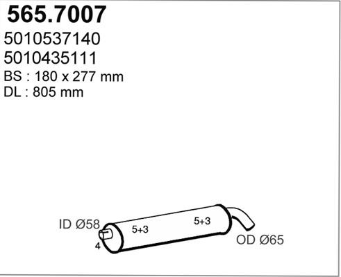 ASSO 565.7007 - Pot de détente / silencieux arrière cwaw.fr