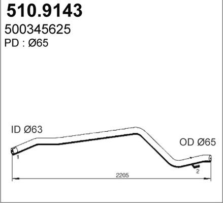 ASSO 510.9143 - Tuyau d'échappement cwaw.fr