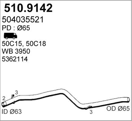 ASSO 510.9142 - Tuyau d'échappement cwaw.fr