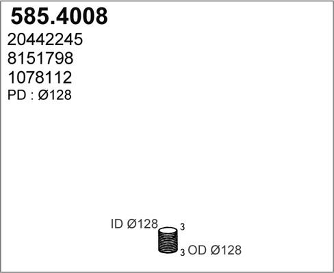 ASSO 585.4008 - Tuyau flexible, échappement cwaw.fr