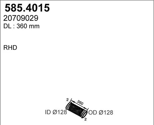 ASSO 585.4015 - Tuyau flexible, échappement cwaw.fr