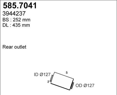 ASSO 585.7041 - Pot de détente / silencieux arrière cwaw.fr