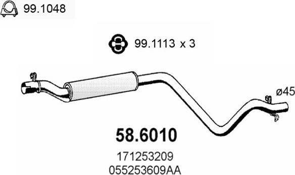 ASSO 58.6010 - Silencieux central cwaw.fr