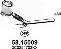 ASSO 58.15009 - Filtre à particules / à suie, échappement cwaw.fr