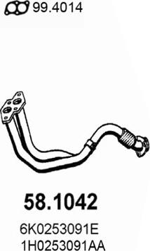 ASSO 58.1042 - Tuyau d'échappement cwaw.fr