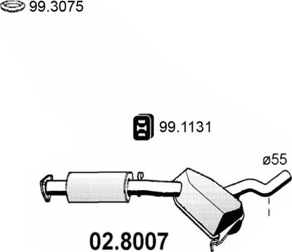 ASSO 02.8007 - Pot de détente / silencieux arrière cwaw.fr