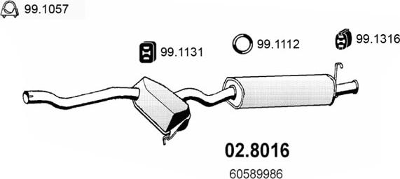 ASSO 02.8016 - Pot de détente / silencieux arrière cwaw.fr