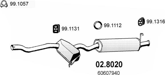 ASSO 02.8020 - Pot de détente / silencieux arrière cwaw.fr