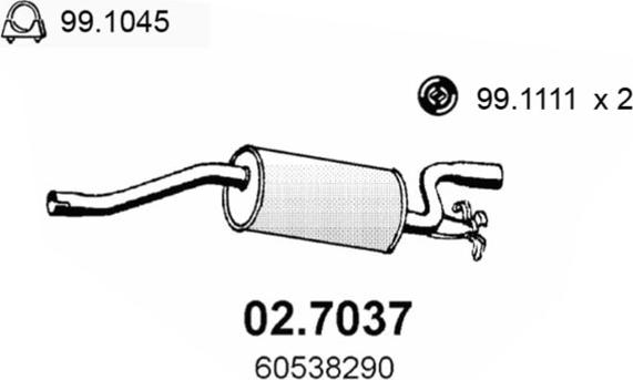 ASSO 02.7037 - Silencieux arrière cwaw.fr