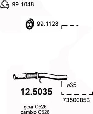 ASSO 12.5035 - Tuyau d'échappement cwaw.fr