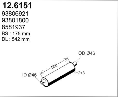 ASSO 12.6151 - Silencieux central cwaw.fr