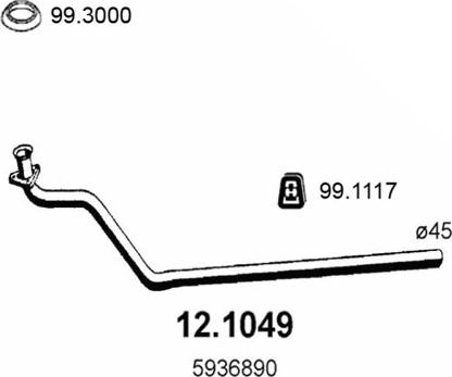 ASSO 12.1049 - Tuyau d'échappement cwaw.fr