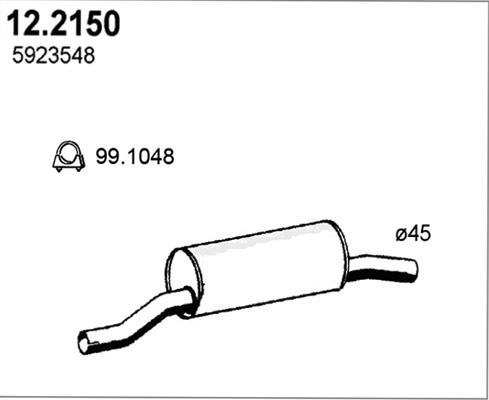 ASSO 12.2150 - Silencieux avant cwaw.fr