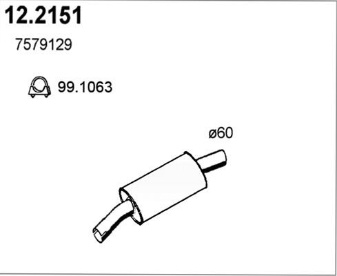 ASSO 12.2151 - Silencieux avant cwaw.fr