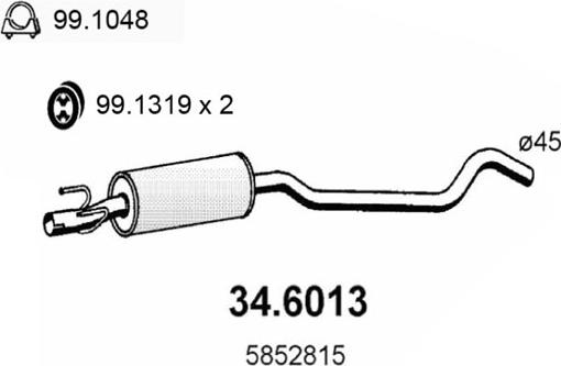 ASSO 34.6013 - Silencieux central cwaw.fr