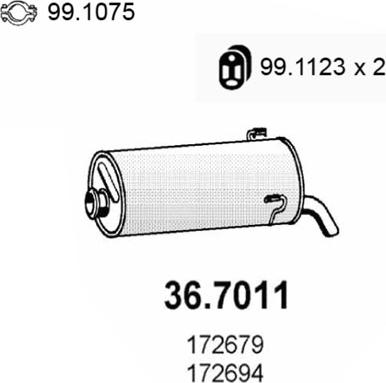 ASSO 36.7011 - Silencieux arrière cwaw.fr