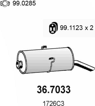 ASSO 36.7033 - Silencieux arrière cwaw.fr