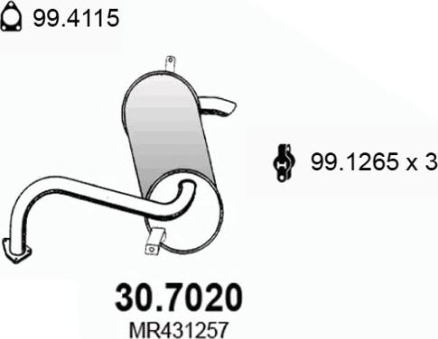 ASSO 30.7020 - Silencieux arrière cwaw.fr