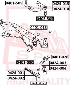 ASVA 0424-014 - Bras de liaison, suspension de roue cwaw.fr