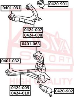 ASVA 0424-008 - Bras de liaison, suspension de roue cwaw.fr