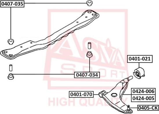 ASVA 0401-021 - Suspension, bras de liaison cwaw.fr