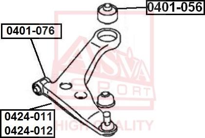 ASVA 0401-076 - Suspension, bras de liaison cwaw.fr