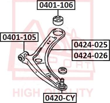 ASVA 0401-105 - Suspension, bras de liaison cwaw.fr