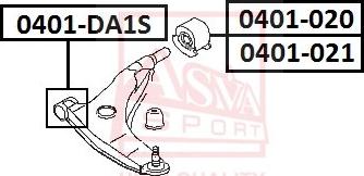 ASVA 0401-DA1S - Suspension, bras de liaison cwaw.fr