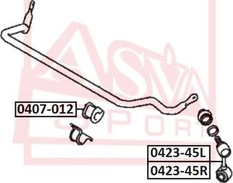 ASVA 0423-45R - Entretoise / tige, stabilisateur cwaw.fr