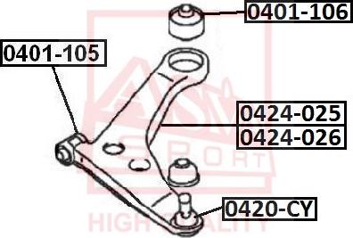 ASVA 0424-011 - Bras de liaison, suspension de roue cwaw.fr