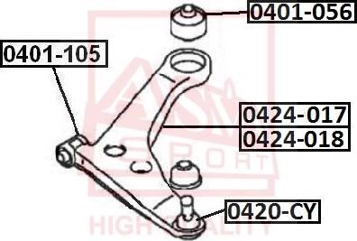 ASVA 0424-017 - Bras de liaison, suspension de roue cwaw.fr