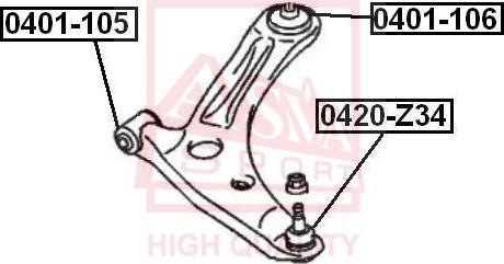 ASVA 0420-Z34 - Rotule de suspension cwaw.fr