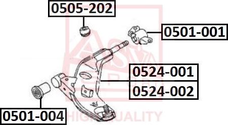 ASVA 0505-202 - Kit de réparation, rotule de suspension cwaw.fr