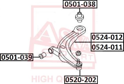 ASVA 0520-202 - Rotule de suspension cwaw.fr